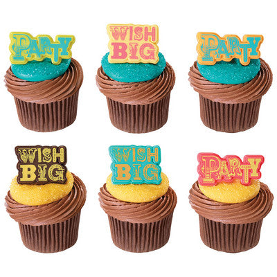 Party & Wish Big Cupcake - Desert - Food Decoration Topper Rings 12ct