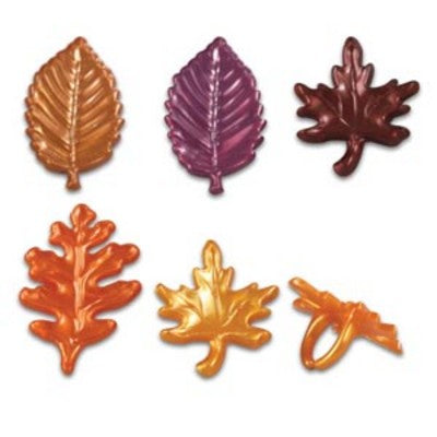 Pearlized Leaves Cupcake - Desert - Food Decoration Topper Rings 12ct