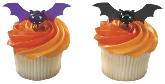 Bats Halloween Spooky Pics  Cupcake - Desert  Decoration Topper Picks 12ct