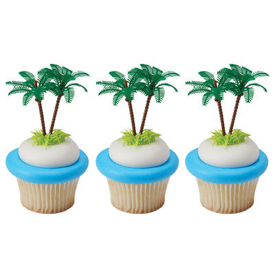 Palm Trees With Coconuts  Cupcake - Desert  Decoration Topper Picks 12ct