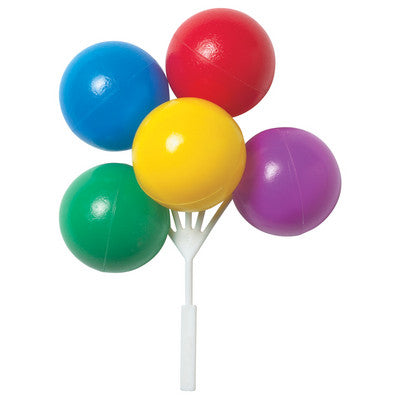 Primary Colors Multi Balloon Cluster  Cupcake - Desert  Decoration Topper Picks 12ct