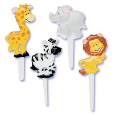 Puffy Zoo Animals   Cupcake - Desert  Decoration Topper Picks 12ct