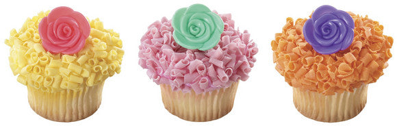 Rose Flower Floral Pastel  Cupcake - Desert  Decoration Topper Picks 12ct