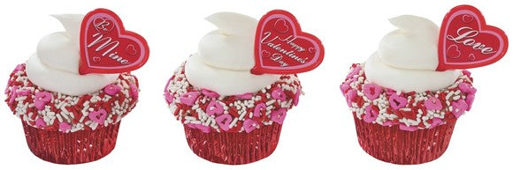 Valentine Message  Cupcake - Desert  Decoration Topper Picks