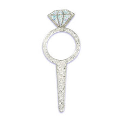 Diamond Ring Bling Engagement Party Bridal  Cupcake - Desert  Decoration Topper Picks 12ct