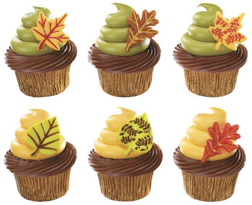 Fall Leaves   Cupcake - Desert  Decoration Topper Picks 12ct