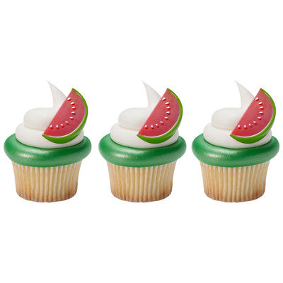 Iridecent Watermelon Slices   Cupcake - Desert  Decoration Topper Picks 12ct