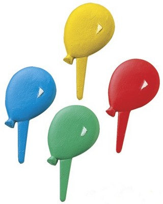 Balloons Yellow Red Blue Green   Cupcake - Desert  Decoration Topper Picks 12ct