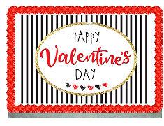 Red Hearts Black Hearts Black Stripes Happy Valentine&