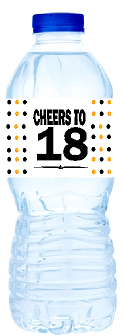18th Birthday - Anniversary Party Decoration Water Bottle Labels
