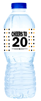 20th Birthday - Anniversary Party Decoration Water Bottle Labels