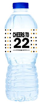 22nd Birthday - Anniversary Party Decoration Water Bottle Labels