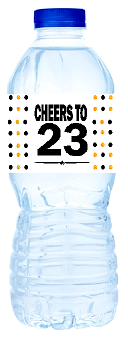 23rd Birthday - Anniversary Party Decoration Water Bottle Labels