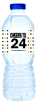 24th Birthday - Anniversary Party Decoration Water Bottle Labels