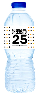 25th Birthday - Anniversary Party Decoration Water Bottle Labels