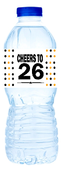 26th Birthday - Anniversary Party Decoration Water Bottle Labels