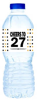 27th Birthday - Anniversary Party Decoration Water Bottle Labels