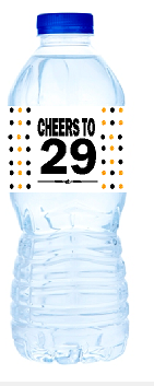 29th Birthday - Anniversary Party Decoration Water Bottle Labels