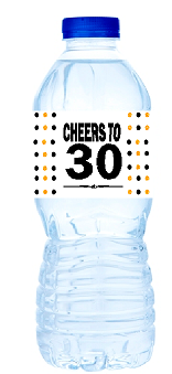 30th Birthday - Anniversary Party Decoration Water Bottle Labels