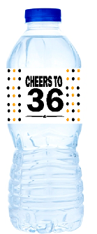 36th Birthday - Anniversary Party Decoration Water Bottle Labels