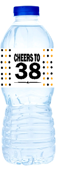 38th Birthday - Anniversary Party Decoration Water Bottle Labels