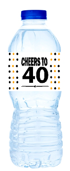 40th Birthday - Anniversary Party Decoration Water Bottle Labels
