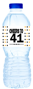 41st Birthday - Anniversary Party Decoration Water Bottle Labels