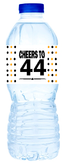 44th Birthday - Anniversary Party Decoration Water Bottle Labels