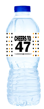 47th Birthday - Anniversary Party Decoration Water Bottle Labels