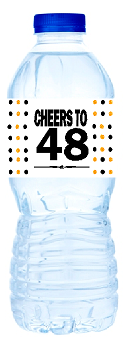 48th Birthday - Anniversary Party Decoration Water Bottle Labels