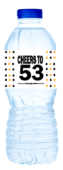 53rd Birthday - Anniversary Party Decoration Water Bottle Labels