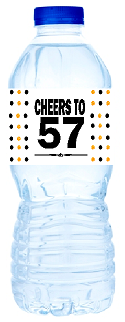 57th Birthday - Anniversary Party Decoration Water Bottle Labels