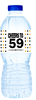 59th Birthday - Anniversary Party Decoration Water Bottle Labels
