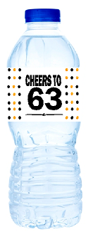 63rd Birthday - Anniversary Party Decoration Water Bottle Labels