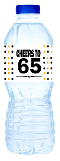 65th Birthday - Anniversary Party Decoration Water Bottle Labels