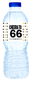 66th Birthday - Anniversary Party Decoration Water Bottle Labels