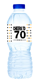 70th Birthday - Anniversary Party Decoration Water Bottle Labels