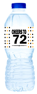 72nd Birthday - Anniversary Party Decoration Water Bottle Labels