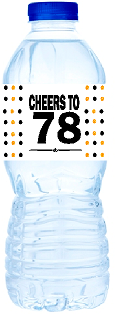 78th Birthday - Anniversary Party Decoration Water Bottle Labels