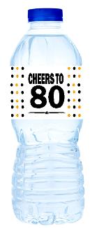 80th Birthday - Anniversary Party Decoration Water Bottle Labels