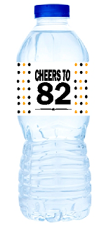 82nd Birthday - Anniversary Party Decoration Water Bottle Labels