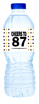 87th Birthday - Anniversary Party Decoration Water Bottle Labels