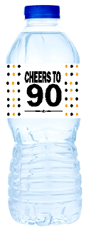 90th Birthday - Anniversary Party Decoration Water Bottle Labels