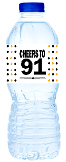 91st Birthday - Anniversary Party Decoration Water Bottle Labels