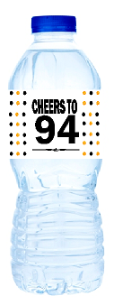 94th Birthday - Anniversary Party Decoration Water Bottle Labels