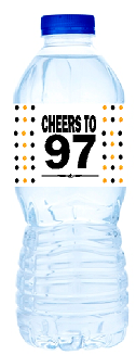 97th Birthday - Anniversary Party Decoration Water Bottle Labels