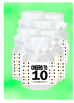 10th Birthday - Anniversary Party Favor Mini Bubbles with Wand -12pack