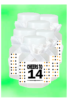 14th Birthday - Anniversary Party Favor Mini Bubbles with Wand -12pack