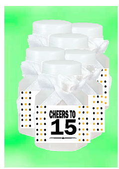 15th Birthday - Anniversary Party Favor Mini Bubbles with Wand -12pack
