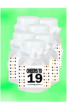 19th Birthday - Anniversary Party Favor Mini Bubbles with Wand -12pack